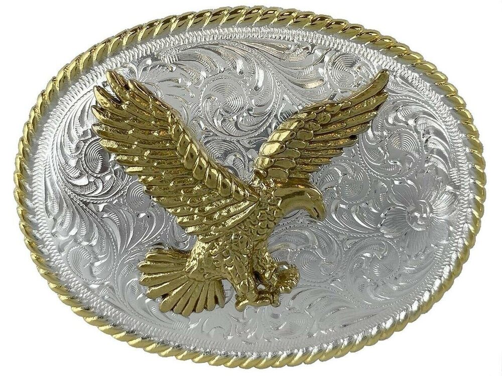 2722 H8170 Western American Eagle Belt Buckle Fits 1-1/2"38mm Belt Bright